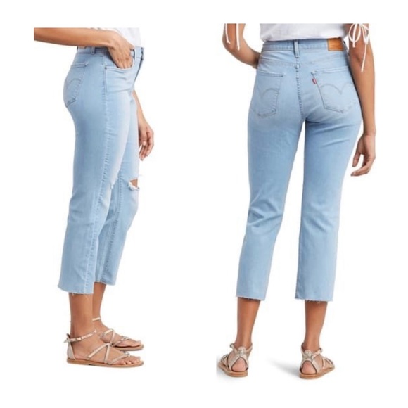 Levi’s Curvy Straight Crop Women’s Light Blue Jeans Size 27 NWT - Picture 2 of 13